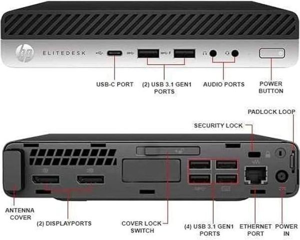 HP Mini PC EliteDesk 800 G3 I5-6500 8GB 500GB 800G3-I5-8-500 - Imagen 4