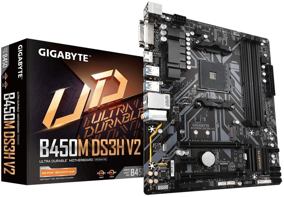 71Inv9RA9CL._AC_SL1000_.jpg Tarjeta Madre Gigabyte B450M DS3H V2 LGA AM4 DDR4 B450M DS3H V2 - Imagen 1