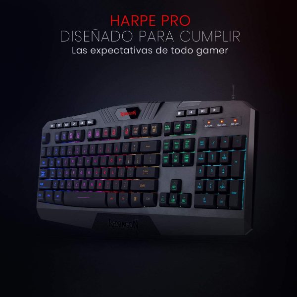 Redragon Harpe Pro K503A-RGB USB Teclado gaming K503A - Imagen 2
