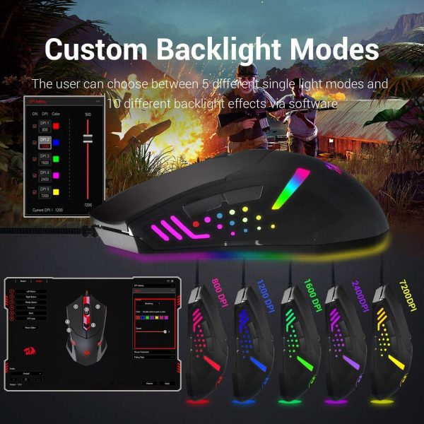 Redragon CENTROPHORUS M601 RGB Gaming Mouse M601 - Imagen 2