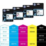 HP 712 Cartucho de tinta original Cian 3ED77A