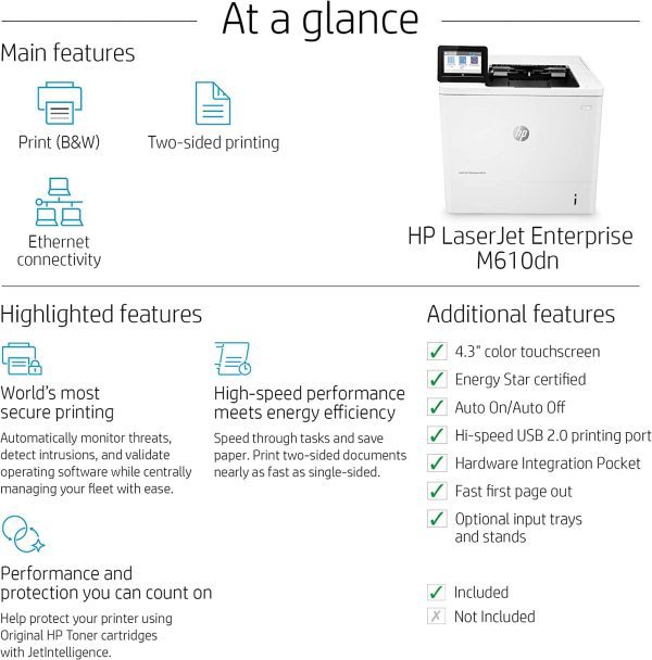 HP LaserJet Enterprise M610dn monocromática Ethernet 7PS82A - Imagen 4