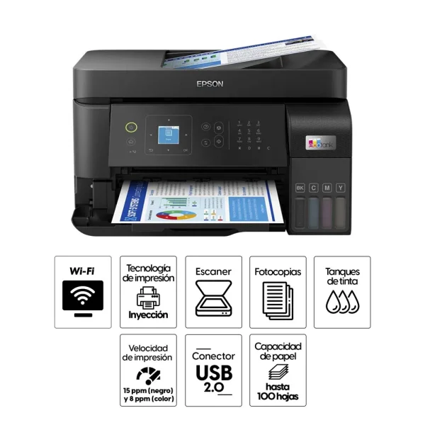 Epson EcoTank L5590 Multifuncional Red Wifi ADF L5590 - Imagen 2