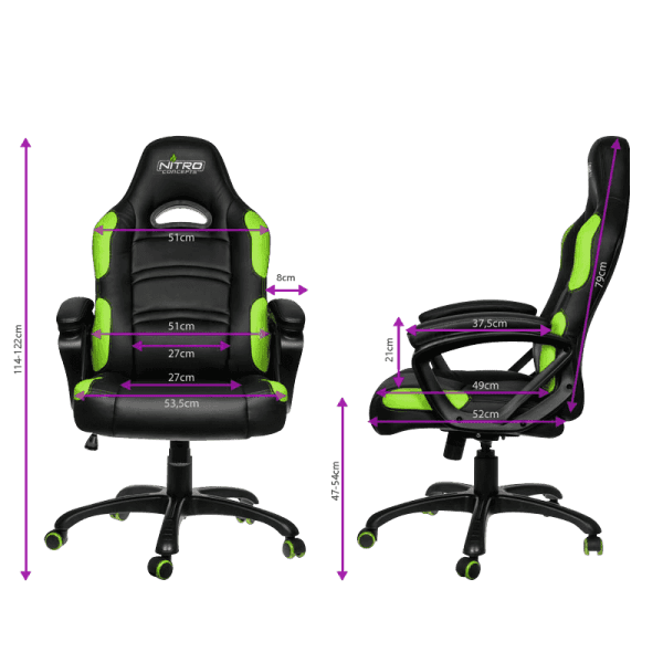 SILLA GAMING GAMEMAX NEGRA-VERDE GCR07 GR - Imagen 4