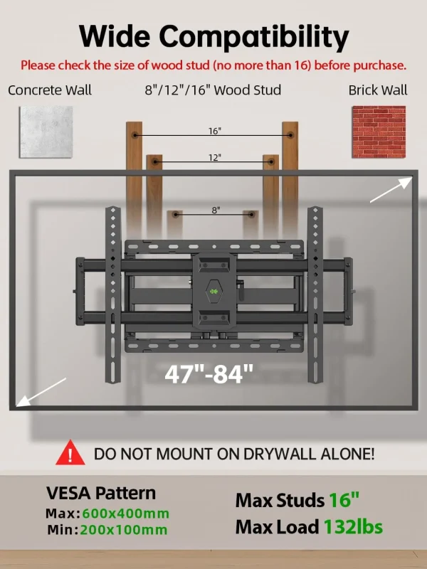 BASE USX MOUNT TV HASTA 84" ARTICULADA XML008-1K-01 - Imagen 3