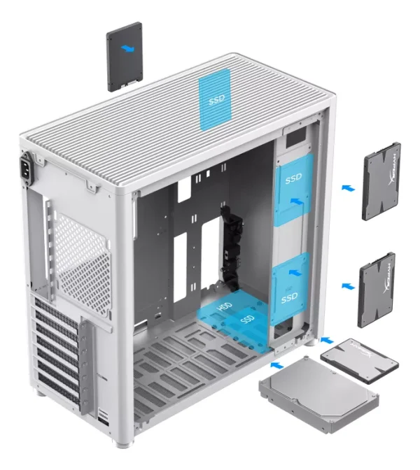 CASE GAMEMAX MESH BOX PRO MESHBOX WHITE - Imagen 5