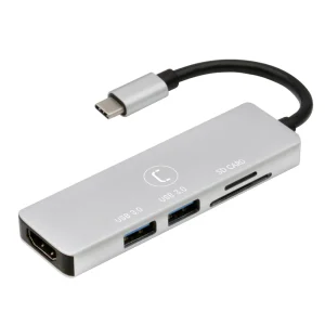 UNNO TEKNO HUB MINI  TIPO C 5 PUERTOS HDMI 4K + 2 USB 3.0 HB1104SV