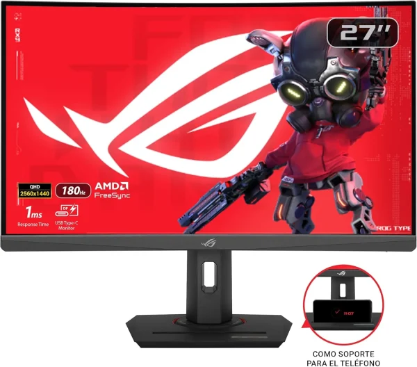 ASUS 27″ MONITOR CURVO GAMING XG27WCS QHD 90LM09P1-B013B0 - Imagen 5