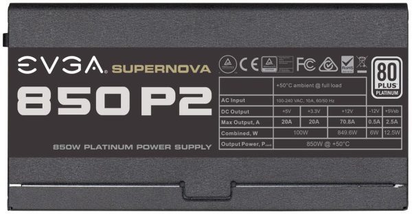 EVGA SuperNOVA 850 P2 80+ PLATINUM 850 W 220-P2-0850-X1 - Imagen 5