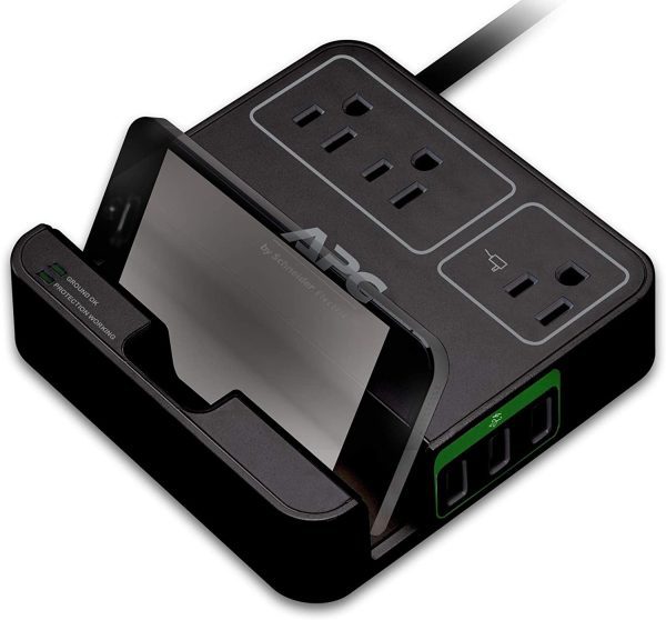 APC SURGE PROTECTOR 120V 3 SALIDAS 3 USB P3U3B - Imagen 2
