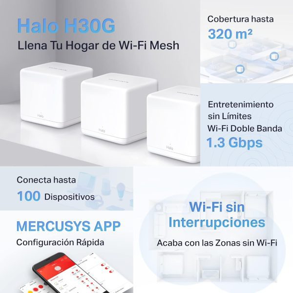 MERCUSYS AC1300 Dual Band GIGABIT HALOH30G3P - Imagen 3