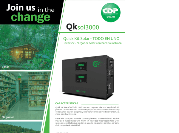 CDP QKSOL-3000 3000VA/2400W INVERSOR/CARGADOR SOLAR QKSOL-3000 - Imagen 2