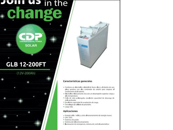 CDP Bateria 12 Volt. 200Ah (UPS) GEL GLB 12-200FT - Imagen 2