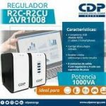 REGULADOR VOLTAJE CDP 8 TOMAS 1000VA CARGADOR 4 PUERTOS R2CU-AVR 1008