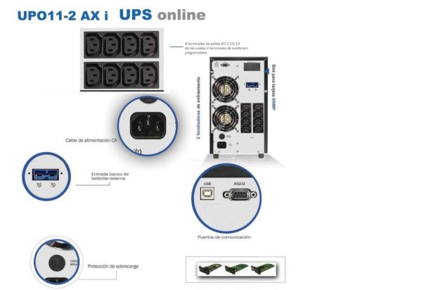 CDP UPO11-2 AX i online UPS 2KVA 220 VOLT UPO11-2 AX i - Imagen 3