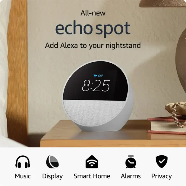 ¡Oferta! Amazon Echo Spot Azul Reloj Alarma Alexa B0BFC8DR7C - Imagen 6