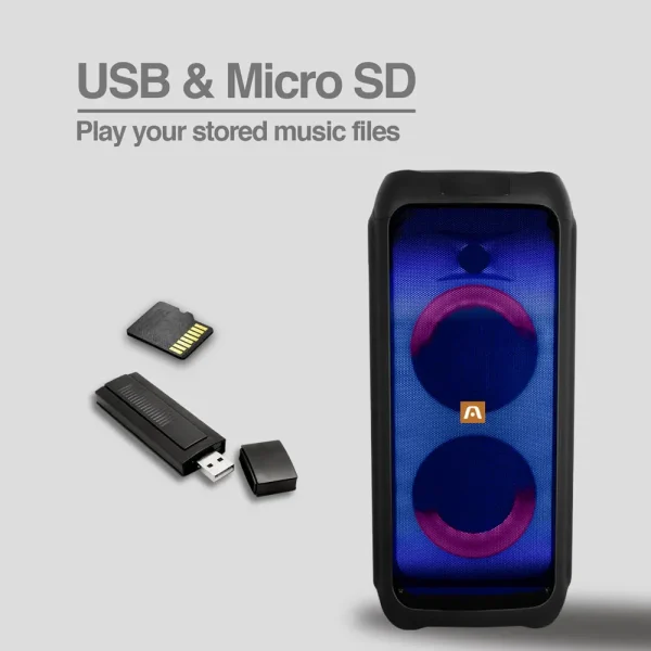 ARGOM RAVE 65/ BT/ PANEL LUCES LED KARAOKE MIC USB ARG-SP-4065BK - Imagen 3