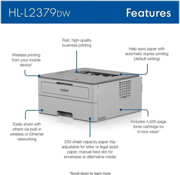 ¡Oferta! BROTHER LASER MONOCROMATICA HL-L2379DW - Imagen 4
