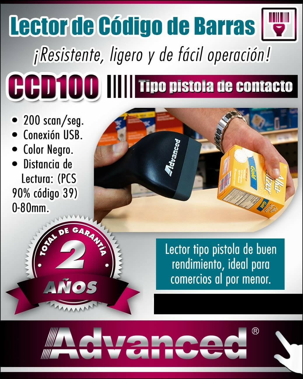 APT-CCD100-2.jpg LECTOR APT-CCD100 CODIGO BARRAS APT-CCD100 - Imagen 1