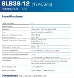 CDP BATERIA SLB12-38 12VA/38AMP PARA UPS SLB12-38 - Imagen 3
