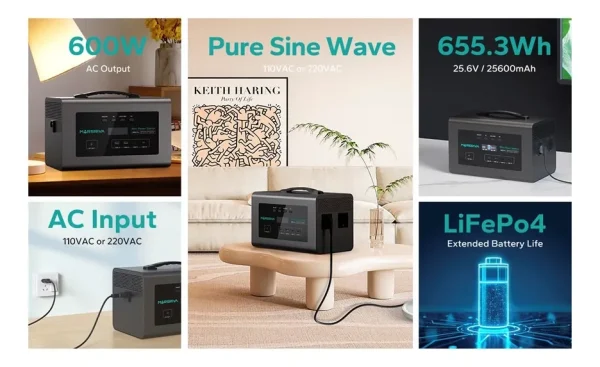 ESTACION PODER  MARSRIVA 600W 25.6V 25600 mAh DC/AC MP6PRO - Imagen 5