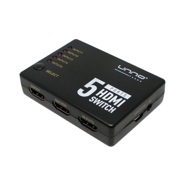 Unno SWITCH HDMI 4K DE 5 PUERTOS HB1203BK - Imagen 2