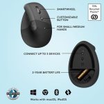 Logitech Lift Vertical Ergonomic Wireless Mouse 910-006466 - Imagen 5