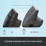Logitech Lift Vertical Ergonomic Wireless Mouse 910-006466 - Imagen 8