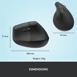 Logitech Lift Vertical Ergonomic Wireless Mouse 910-006466 - Imagen 9