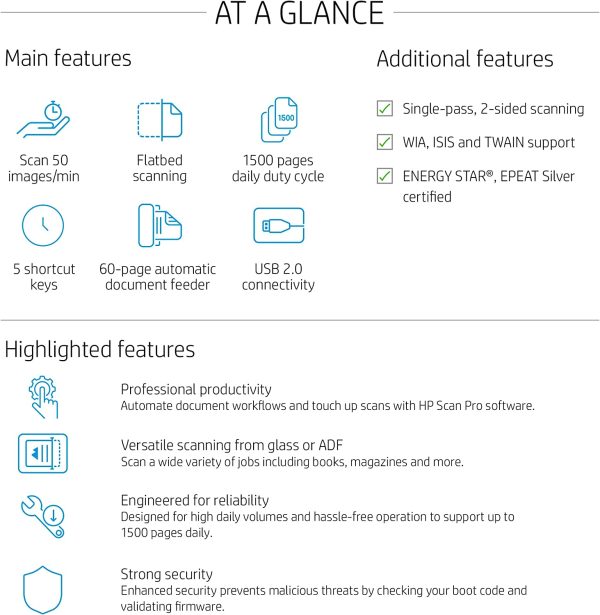 HP ScanJet Pro 2600 f1 escaner 2 caras automático 20G05A#BGJ - Imagen 2