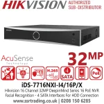 ¡Oferta! HIKVISION NVR DEEPINMIND 16 CANALES 32MP 8K IDS-7716NXI-M4/16P/X