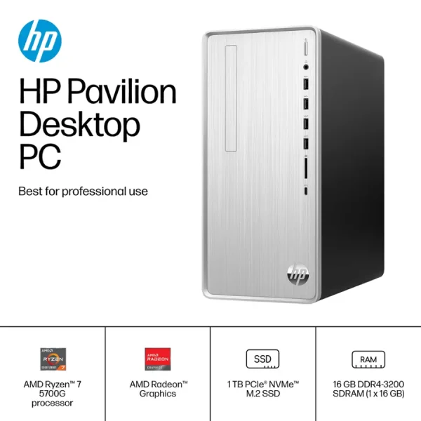 HP PAVILION TP01-2234 RYZEN 7-5700G 16GB 1TB 18G6AA#ABA - Imagen 2