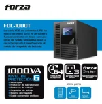 FORZA FDC-1000T UPS EN LINEA  1000VA-900W 3 SALIDAS FDC-1000T - Imagen 2