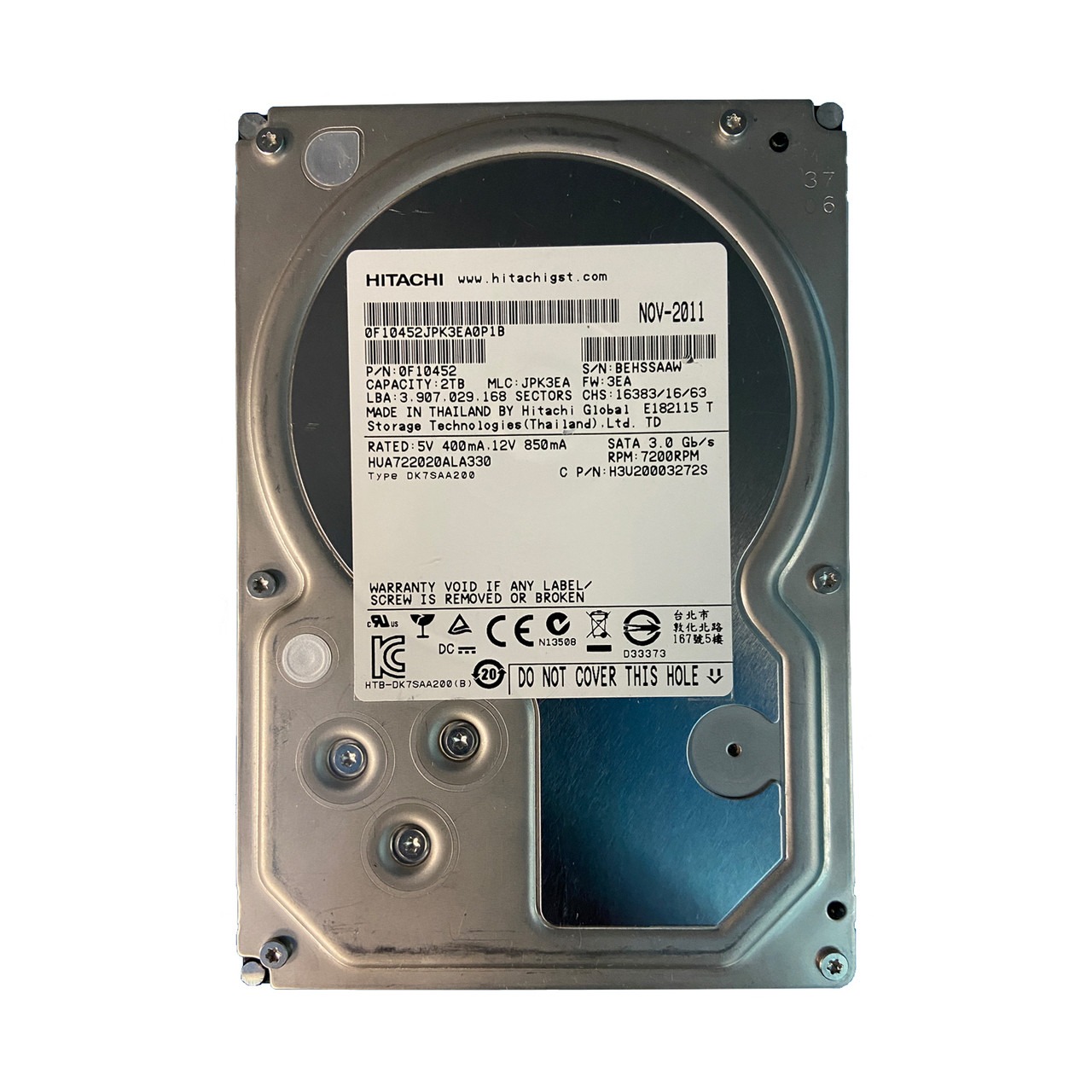 HUA722020ALA330_0F10452__96798.jpg Hitachi 2-TB 7.2K 3.5 3G 64MB SATA HUA722020ALA330 - Imagen 1