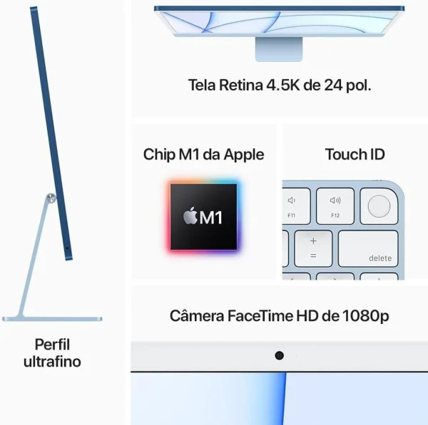 APPLE IMAC 24 BLUE M1 OCTA-CORE 8GB DDR4 256GB 24" MGPK3BZ/A - Imagen 4