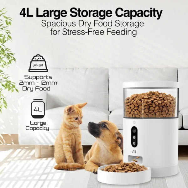 Alimentador Inteligente ARGOMTECH para Mascotas-Capacidad 4 L ARG-SV-8071WT - Imagen 3