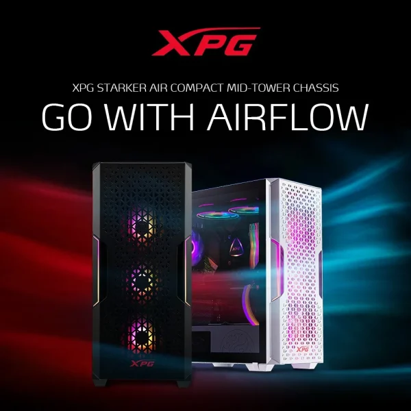 CASE XPG GAMING STRAKER ATX 2xFAN LED VIDRIO TEMPLADO STARKER AIR PK - Imagen 5