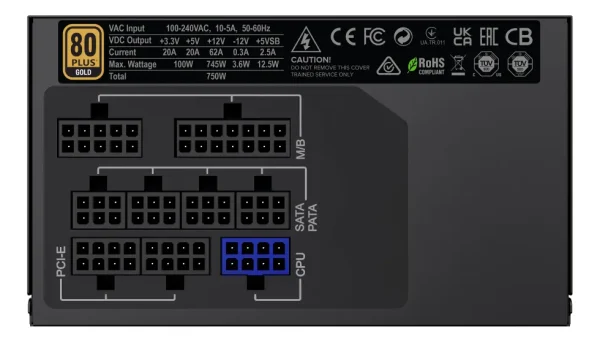 FUENTE PODER GAMEMAX 750W GAMING GX750 M/ 80+GOLD GX-750 M - Imagen 3