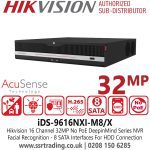 HIKVISION NVR 16 CANALES HASTA 32MP 8K iDS-9616NXI-M8/X