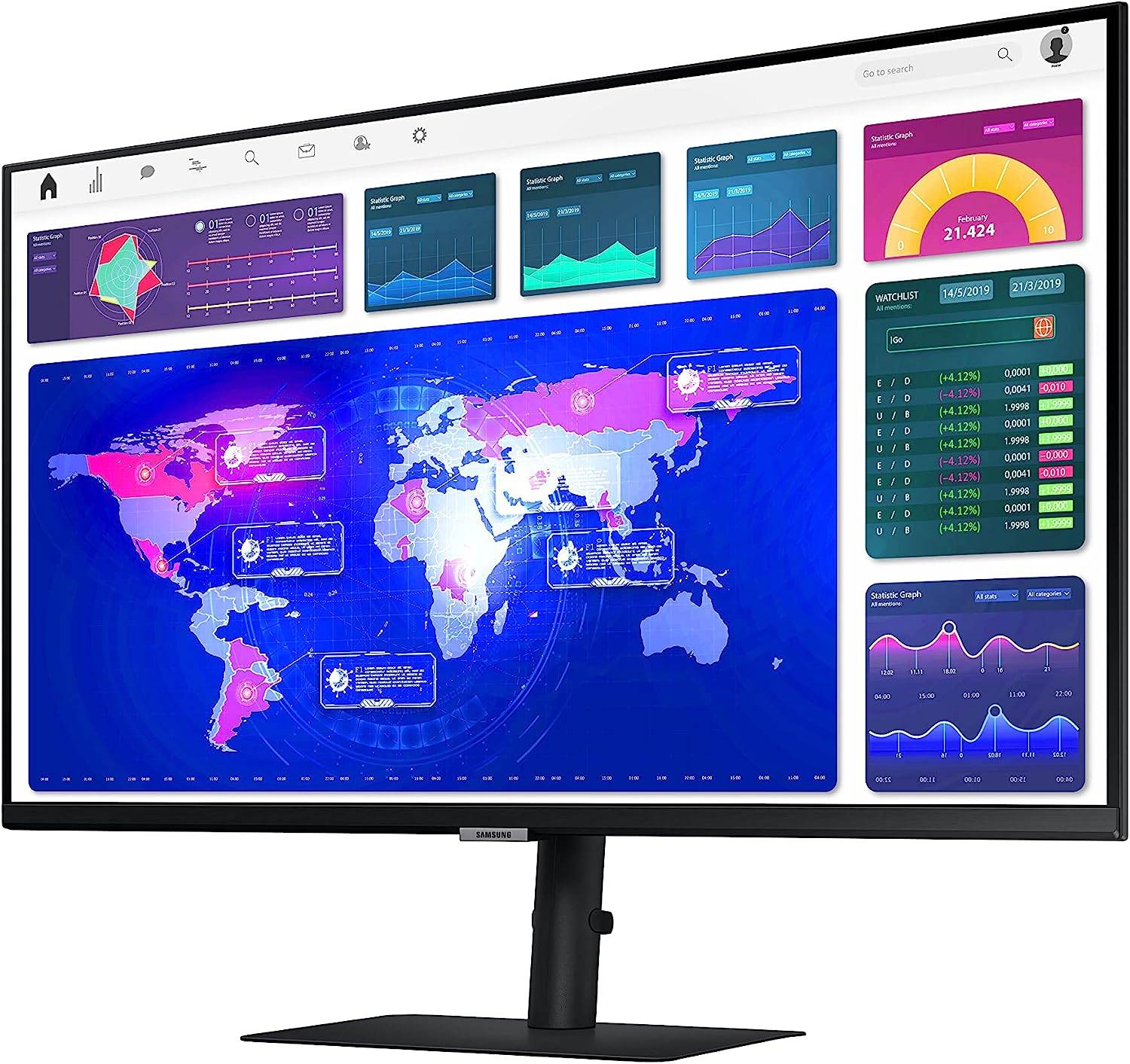 SAMSUNG Monitor de computadora QHD de 32 pulgadas serie S60A (2560x1440),  75Hz, HDMI, puerto de pantalla, HDR10 (mil millones de colores), soporte