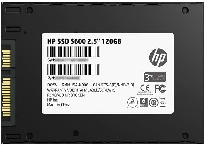 51AloWoGoCL._AC_SL1000_.jpg HP S600 2.5" 120 GB SATA III 3d NAND SSD 4FZ32AA#ABL - Imagen 1