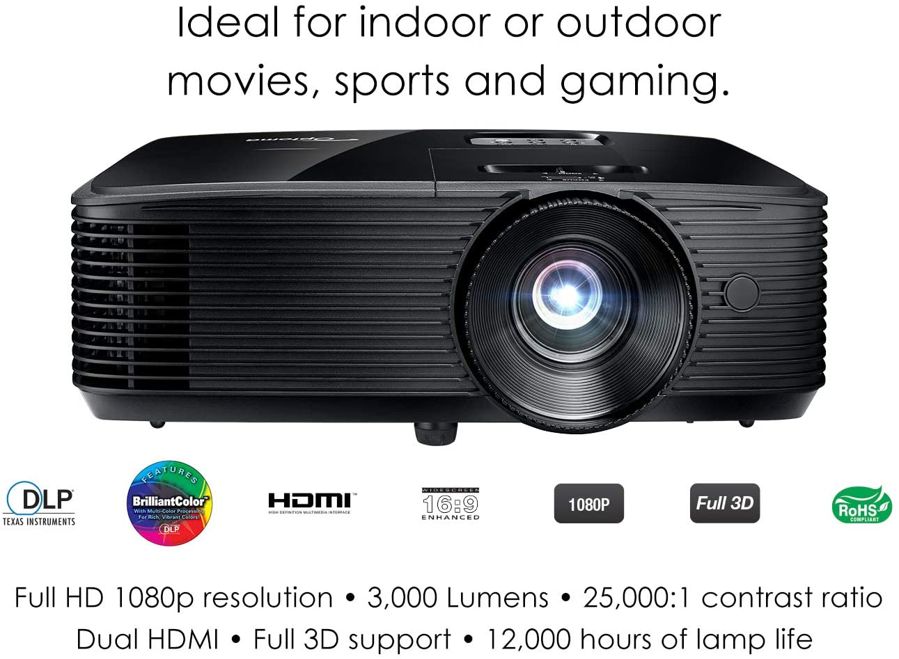 71HDKc1SCTL._AC_SL1300_.jpg Optoma HD143X Proyector 3000 lúmenes HD FULL 3D HD143X - Imagen 1