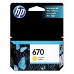 Cartucho HP 670 Amarillo 300 Páginas CZ116AL