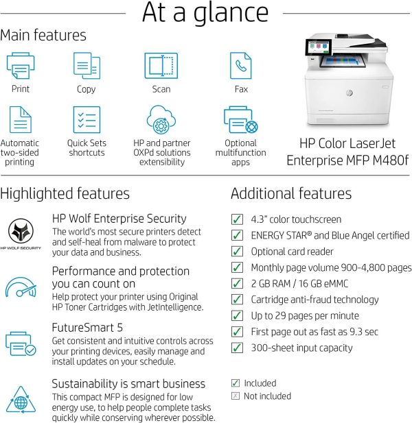 HP LaserJet Enterprise M480f dúplex multifunción 3QA55A - Imagen 3