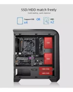 GAMEMAX H601 CASE  MATX NEGRO-ROJO 2xUSB CENTAURI BR - Imagen 3