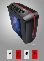 GAMEMAX H601 CASE  MATX NEGRO-ROJO 2xUSB CENTAURI BR