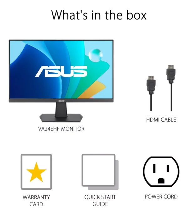 ASUS VA24EHF MONITOR 23.5" HDMI-VGA 90LMSLM0S60-B031B0 - Imagen 3