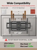 BASE USX MOUNT TV HASTA 84" ARTICULADA XML008-1K-01 - Imagen 3