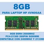 Memoria RAM HP 4VN06AA DDR4 8GB 2666 MHz 4VN06AA