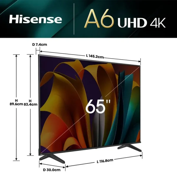¡Oferta! HISENSE 65A6N TV 65" A6 4K UHD GOOGLE SMART 65A6N - Imagen 3